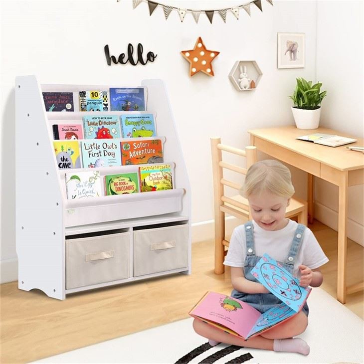 Canvas Wooden kids bookshelf (3)