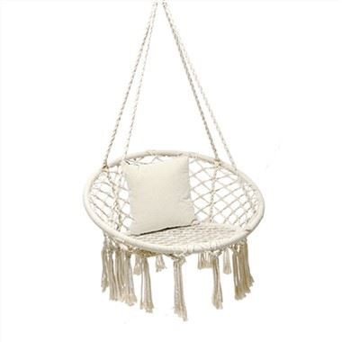 Witte ronde kampeerhangmat